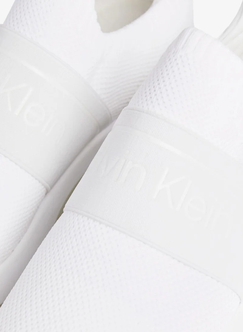 Calvin Klein White Mesh Slip-On Chunky Runner Sock Trainers for Women | Best Price UAE